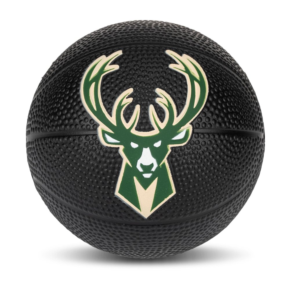 Franklin Sports NBA Milwaukee Bucks Mini Foam Basketball - Kids 5.5" Inch Toy Basketball for Over the Door + Mini Indoor Hoops - NBA Fan Shop Soft Foam Indoor Kids Balls