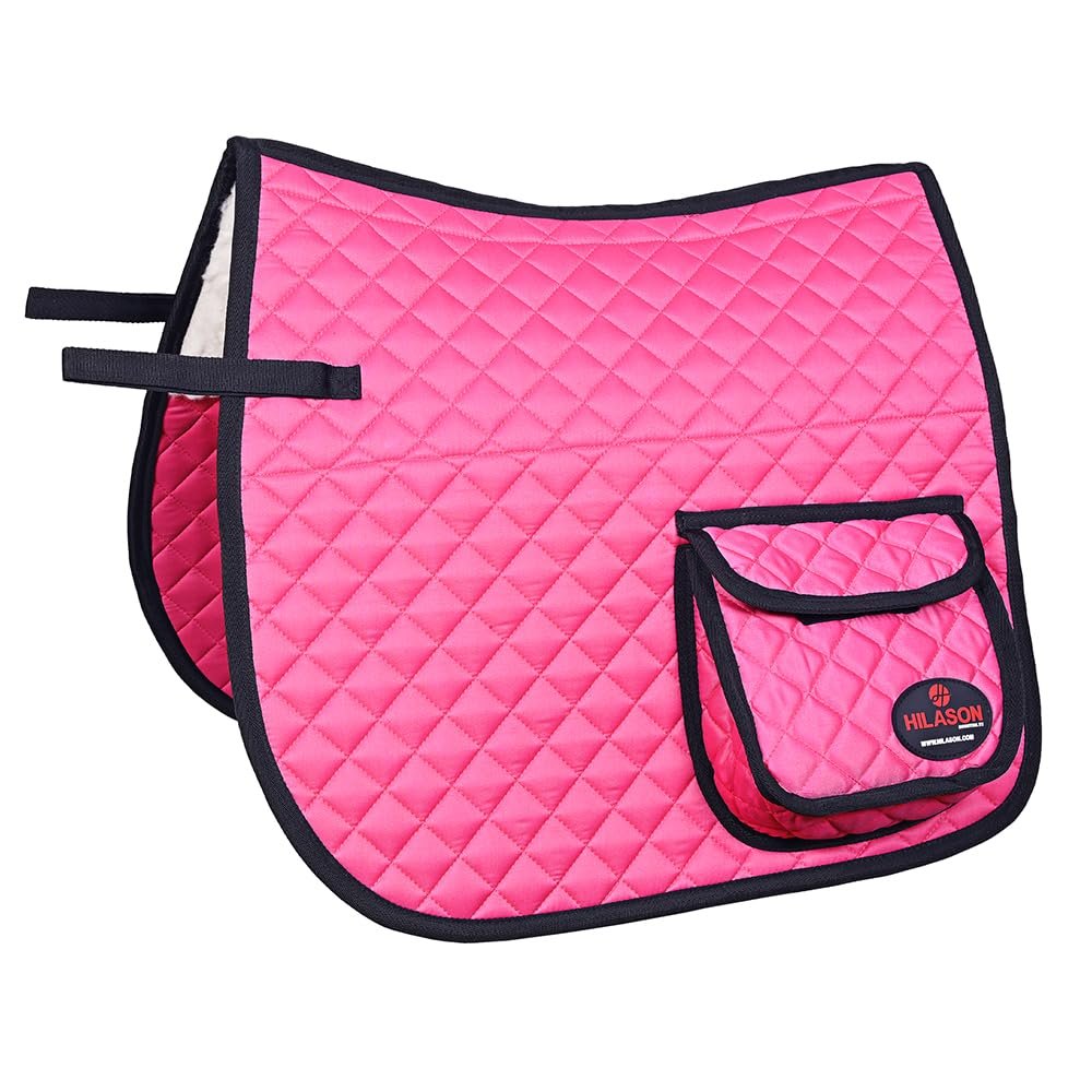 HILASON Western Horse Luxury Quilted Saddle Pads with Pockets | Pad