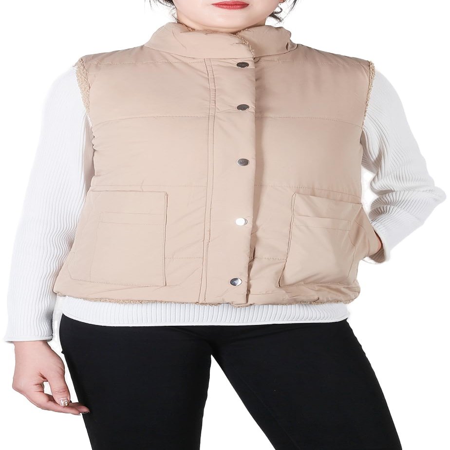 BodiLove Women's Fall Winter Warm Padded Vest With Fuzzy Fleece Lining Work From Home Stay Home