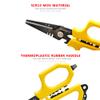 SAMSFX Fishing Braid Line Scissors Shears with Titanium Coating and Dual-Serrated Blade, Kraton Handle, Arrives with Hard Sheath and Coiled Lanyard (Yellow Kraton Handle) view 3