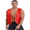 Jugaoge Mens Arabian Prince Vest Gold Trims Medieval Steampunk Gothic Waistcoat Fancy Dress Up Burgundy XX-Large view 4