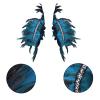 BANSSGOTH Women's Feathers Shawl Scarf Punk Gothic Halloween Carnival Party Fashion Shawl Scarf Wire Harness Accessorie (Sky Blue A) view 3
