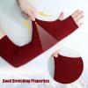 SEYUFN Winter Fingerless Long Gloves for Women Cashmere Blended Knitted Arm Warmers Super Soft Black Arm Sleeves (Burgundy, 40cm/15.7in) view 4