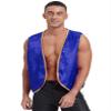 Jugaoge Mens Arabian Prince Vest Gold Trims Medieval Steampunk Gothic Waistcoat Fancy Dress Up Royal Blue Medium view 1