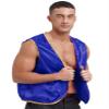 Jugaoge Mens Arabian Prince Vest Gold Trims Medieval Steampunk Gothic Waistcoat Fancy Dress Up Royal Blue Medium view 2