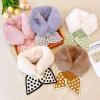 QQLADY All-Match Thick Plush Scarf,Dot-Pattern Cross Splicing Knitted Plush Collar,Women's Child Fashion Scarves (child-f,One size) view 3