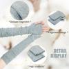 SEYUFN Winter Fingerless Long Gloves for Women Cashmere Blended Knitted Arm Warmers Super Soft Black Arm Sleeves (Grey, 50cm/19.7in) view 3