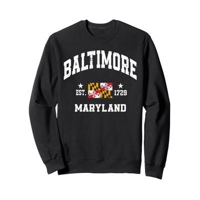Baltimore Maryland MD Vintage State Athletic Women Men Sweatshirt