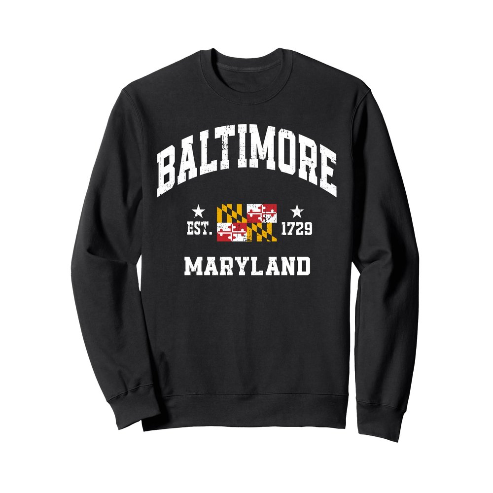 Baltimore Maryland MD Vintage State Athletic Women Men Sweatshirt