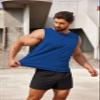 COOFANDY Men's Running Athletic Tank Top Blue Quick Dry Workout Gym Swim Beach Sports Tank 2 Pack Sleeveless Navy Shirts view 2