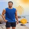 COOFANDY Men's Running Athletic Tank Top Blue Quick Dry Workout Gym Swim Beach Sports Tank 2 Pack Sleeveless Navy Shirts view 3