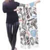 Barber Shop Monochrome Style Print Women'S Super Soft Classic Cashmere Winter Cashmerette Fringed Scarf For Spring Fall Winter view 2