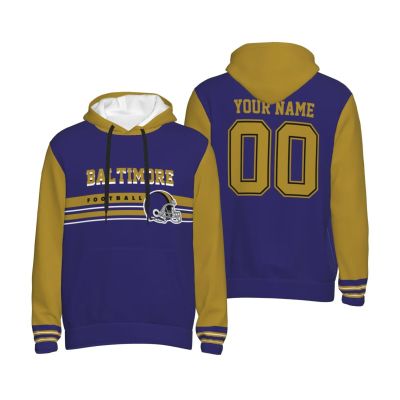 Baltimore Hoodie, Custom Football Sweatshirt, Personalized Any Name Number Sports Hoodies, Customized Hoodie Gift for Men Women Fans Youth