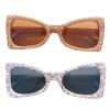 helena Oversized Cat Eye Rhinestone Sunglasses For Women Fashion Butterfly Sparkling Diamond Sexy Shades Sun Glasses (pink+tea) view 1