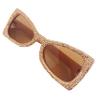 helena Oversized Cat Eye Rhinestone Sunglasses For Women Fashion Butterfly Sparkling Diamond Sexy Shades Sun Glasses (tea) view 1