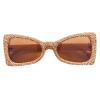 helena Oversized Cat Eye Rhinestone Sunglasses For Women Fashion Butterfly Sparkling Diamond Sexy Shades Sun Glasses (tea) view 2