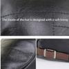 2023 Trendy Leather Beret, Fashion Warm Hat Adjustable Stylish Leather Beret for Men and Women (Dark Brown) view 3