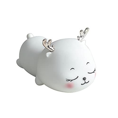 MiLLeL with Cute Deer Sleeping Lights, Soft Cute Bedroom Desktop Charging, and Student Bedside Sleeping Night Lights CuteDeerwithSleepingLamp