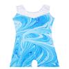 Belovance Leotards for Girls Gymnastcis Dance Outfit 7-8 Kid Child Sleeveless Sparkle Blue Marble Biketard (Blue Marble, 7-8 Years) view 1