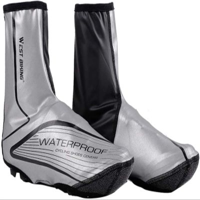 ZARUX Silicone Waterproof Shoes Covers Lesrly-Cycle Bicycle Shoe Covers, Waterproof Reflective Cycling Overshoes Windproof, Sputtering Proof Boot for Mens Women Outdoor Activities (Size : B(X-Large))