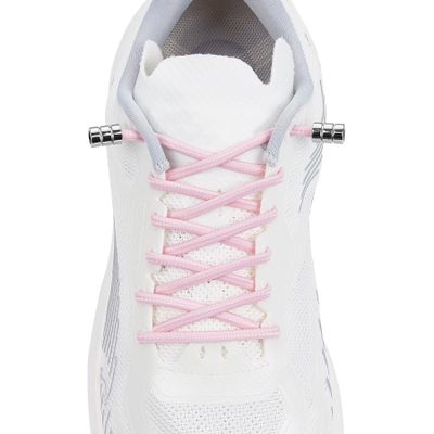 Elastic No Tie Shoelaces For Kids & Adults SneakersOne Size Fits All Pink