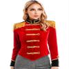 Nikiikoo Women's Circus Ringmaster Tassel Jacket Coat Velvet Victorian Tailcoat Party Cospaly Halloween Costume B#Red01 Large view 3