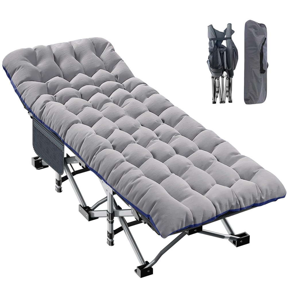 ABORON XXL Camping Cot for Adults 900LBS - 78"32" Oversized Folding Bed with Mattress Pad, Heavy Duty 1200D Oxford Outdoor Cot with Carry Bag