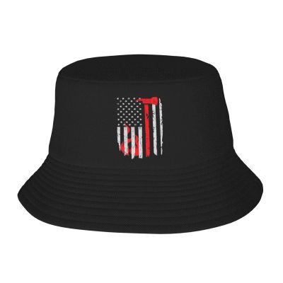 axxor Firefighter American Flag Fisherman HatsUnisex Packable Outdoor Fashio Sunshade Fisherman Hat Black