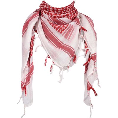Duke Defense Shemagh - White & Red 100% Cotton Scarf