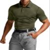 CQR Men's Polo Shirts, Tactical Short Sleeve Golf Performance Shirts, Lightweight Dry Fit UPF 50+ Pique, Frost Basic Army Green, XX-Large view 1