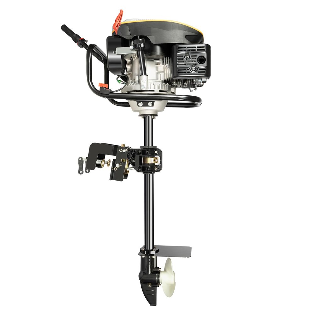 4 Stroke 5.8HP Boat Motor, Outboard Motor Engine, Heavy Duty Gas Powered Trolling Motor with TCI Ignition and 70cm/27.56inch Shaft Length for Inflatable Boat, Jon Boat, Kayak