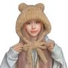 ANKOMINA Winter Cute Bear Ear Warm Hat Women Plush Earflap Beanie Hat Kids Girls Windproof Skull Cap view 2