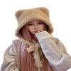 ANKOMINA Winter Cute Bear Ear Warm Hat Women Plush Earflap Beanie Hat Kids Girls Windproof Skull Cap view 3