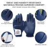 FINGER TEN All Weather Grip Golf Gloves Men Value 3 Pack for Right Handed Golfer, Comfort Soft Glove for Premium Performance, Colors White Black Blue Sizes S M L XL (Navy, X-Large, Left) view 3