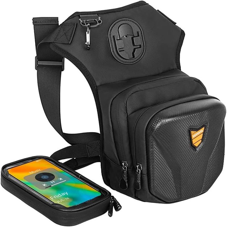 Drop Leg Bag Motorcycle Waist Thigh Pack Pouch Waterproof Cycling Thigh Tactical Leg Bag with Hard Shell Sensitive Touch Screen for Men, Waterproof Waist Motorcycle Leg Side Fanny Pack Bags (Style C)