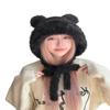 ANKOMINA Winter Cute Bear Ear Warm Hat Women Plush Earflap Beanie Hat Kids Girls Windproof Skull Cap view 2