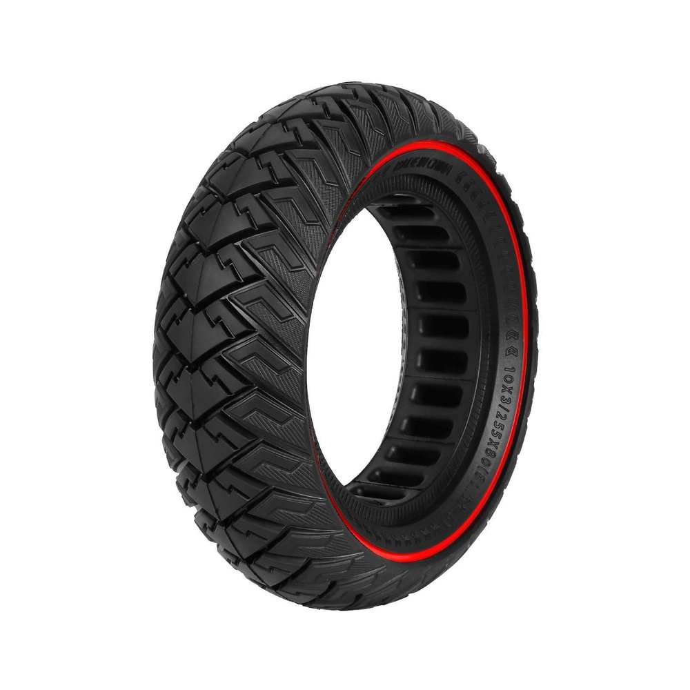 10 * 3/255 * 80(80/65-6) Off-road Tubeless Solid Tire for KUGOO M4 Pro/VSETT10+/Zero 10X/Kaabo Mantis 10 Electric Scooter Rubber Honeycomb Tyre Parts (red)