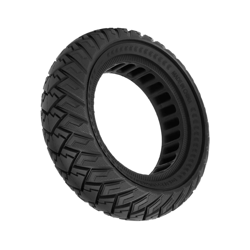 10 * 3/255 * 80(80/65-6) Off-road Tubeless Solid Tire for KUGOO M4 Pro/VSETT10+/Zero 10X/Kaabo Mantis 10 Electric Scooter Rubber Honeycomb Tyre Parts (Black)