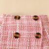 Toddler Baby Girl Outfits Fall Winter Clothes Turtleneck Long Sleeve Knit T-Shirt Tops + Plaid Mini Skirts Set (Ribbed-Pink, 6-9 Months) view 4