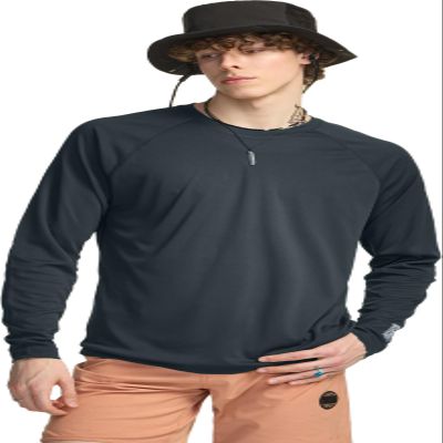TSLA Men's Rashguard Swim Shirts, UPF 50+ Cool Running Workout Loose-Fit Long Sleeve, Flow Charcoal, Large