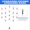 BLUEWING 36in Upgraded Fishing Spreader Bar Starboard Canyon with 9in Floating Squids, Trolling Birds, Big Game Trolling Lure and 316 Stainless Steel Rod for Wahoo Tuna Marlin Mahi Mahi, Rainbow view 2