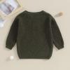 Big Brother Little Brother Matching Outfits Letter Embroidery Knit Sweater Shirt Baby Boy Winter Warm Clothes (Army Green Big Bro, 4-5 Years) view 4