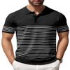 COOFANDY Men's Striped Polo Shirt Casual Knit Short Sleeve Golf Shirts Lightweight Fashion Collared T Shirts, Black, 3X-Large view 1