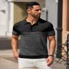 COOFANDY Men's Striped Polo Shirt Casual Knit Short Sleeve Golf Shirts Lightweight Fashion Collared T Shirts, Black, 3X-Large view 2