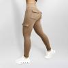 2024 Cargo Yoga Pants Womens Workout Leggings 2024 Fashion Tights High Waist Trousers Sportswear Activewear Gym Outfit Khaki view 3