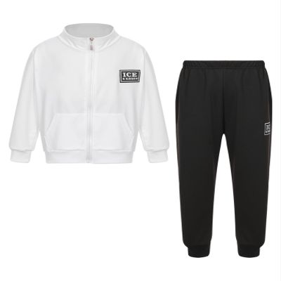 Hansber Kids Boys 2 Piece Tracksuit Sweatsuit Zip Up Turtleneck Long Sleeve Sweatshirt with Sweatpants Set Type A 5-6 Years