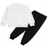 Hansber Kids Boys 2 Piece Tracksuit Sweatsuit Zip Up Turtleneck Long Sleeve Sweatshirt with Sweatpants Set Type A 5-6 Years view 4