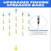 BLUEWING 36in Upgraded Fishing Spreader Bar Starboard Canyon with 9in Floating Squids, Trolling Birds, Big Game Trolling Lure and 316 Stainless Steel Rod for Wahoo Tuna Marlin Mahi Mahi, Yellow/Green view 2