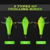 BLUEWING 36in Upgraded Fishing Spreader Bar Starboard Canyon with 9in Floating Squids, Trolling Birds, Big Game Trolling Lure and 316 Stainless Steel Rod for Wahoo Tuna Marlin Mahi Mahi, Yellow/Green view 3