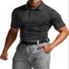 CQR Men's Polo Shirts, Tactical Short Sleeve Golf Performance Shirts, Lightweight Dry Fit UPF 50+ Pique, Frost Basic Black, 3X-Large view 1